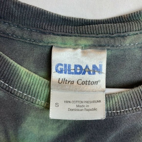Gildan Mens Green Tie-Dye T Shirt Size Small - Picture 5 of 6
